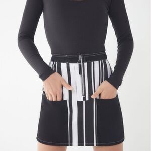 BDG Black & White Stripe Denim Mini Skirt Sz S